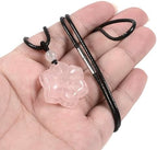 Justinstones Hand Carved 30mm Healing Crystals Gemstone Double Flower Pendant Hand Weaving Wax Rope Necklace 22 inch