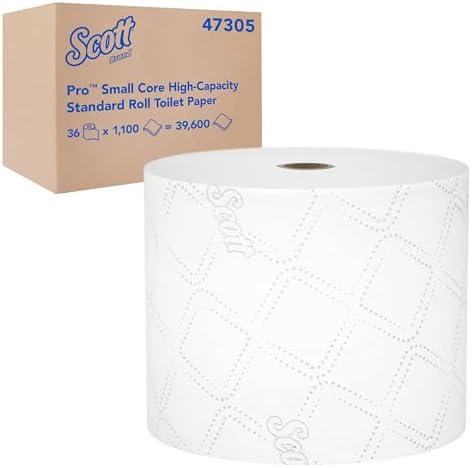 Scott Professional Pro Small Core High-Capacity Standard Roll Toilet Paper, Bulk (47305), 2-Ply, Elevated Design, White (36 Rolls of 1,100 Sheets, 39,600 Sheet Total)