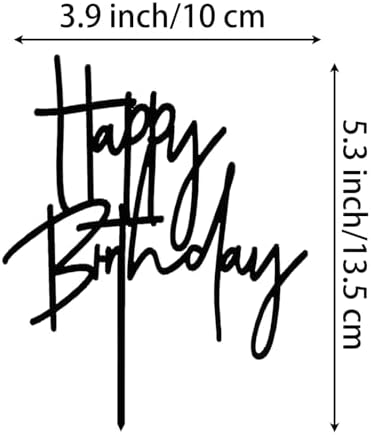 3 PCS Happy Birthday Acrylic Birthday Cake Toppers Decoration DIY Birthday Party Perfect Keepsake(Black,Gold,Pink）