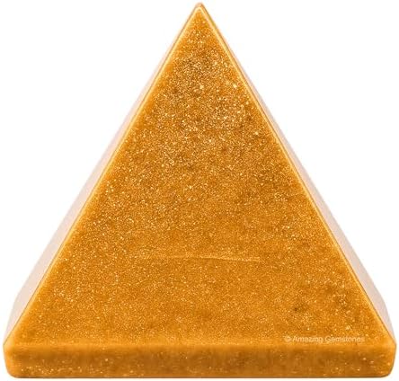 Amazing Gemstone Yellow Jasper Pyramid Crystal Healing Stones - 1.5" Great Pyramid Figurine of Natural Stone Pyramid for Meditation, Reiki, Chakra Balancing and Crystal Pyramids Grid