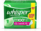 Whisper Ultra Clean Sanitary Pads - 44 Count XL Wings Super Saver Pack Sanitary Pad