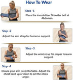 Wonder Care Grey shoulder immobilizer – arm immobilizer | breathable brace elbow | immobilizer shoulder for broken fractured arms, Size-7(58"-62")