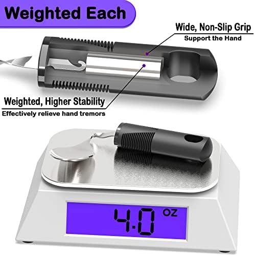 Adaptive Utensils for Parkinsons Patients Elderly, Weighted Utensils for Hand Tremors, Parkinsons Eating Utensils for Disabled People, Weighted Silverware for Hand Tremors Arthritic Hands