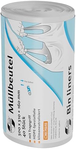 DEISS Universal Plus Bin Liners with Carry Handle 25 L