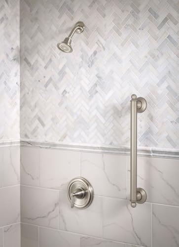 Moen YG2218BN Bathroom Safety 18-Inch Stainless Steel Traditional Bathroom Grab Bar, Brushed Nickel