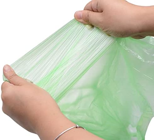100 Counts 4 Gallon 45x60Cm Kitchen Trash Bags with Handles for Bathroom, Home and Office (100pcs Green 45x60CM)