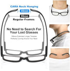 CARA 2 Pack Progressive Multifocus Reading Glasses for Men Women Around the Neck Hanging Frame Blue Light Blocking Readers, 2.50x