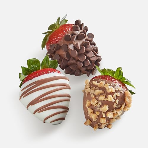 Shari’s Berries Gourmet Dipped Fancy Strawberries | Chocolate Covered Strawberry Gift Box | Ideal for Mother's Day, Anniversary, Birthdays, Congratulations, or Saying Thank You (Half Dozen, 6 Berries)