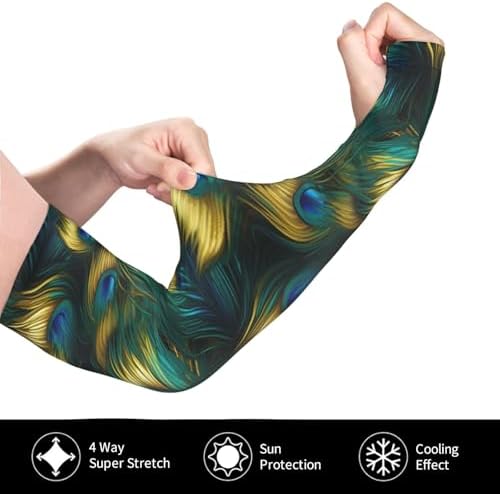 Black And Golds Ink Marble Arm Sleeves For Men And Women,Breathable Cooling For Daily Wear Work Cover Sleeves