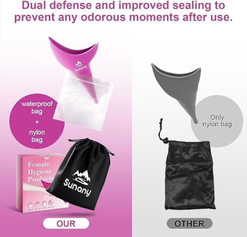 Female Urination Device, Reusable Female Urinal Silicone Women Pee Funnel Allows Women to Pee Standing Up, The Perfect Companion for Camping,Outdoor,Travel（Fuchsia）