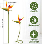 RAINFLOW Bird of Paradise Artificial Plant - 2PCS 24" UV Resistant Artificial Outdoor Plants Birds of Paradise Plant Artificial Giant Flowers for Decoration Hawaiian Party Hawaiian Flowers(Yellow)