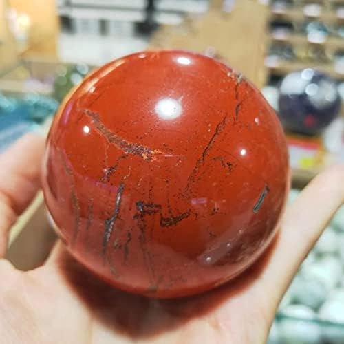 Red Obsidian Crystal Ball with Resin Stand Red Jasper Stone Sphere Gemstone Crystals Sphere Healing Ball Sculpture Figurine for Fengshui Divination Home Decoration Photography,2.0"(5cm)