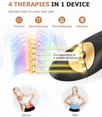 Lumbar Traction Device, Electric Lower Back Stretcher Device with Dynamic Airbag, 3 Level Vibration Massage, Adjustable Temperature from 113 to 131℉ (45 to 55℃), Easy to Use