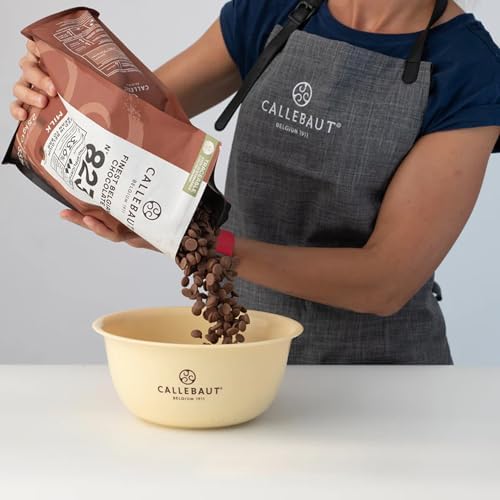 Callebaut 823 Milk Chocolate Callets - 22 LBS Belgian Baking Chocolate Callets - Min 30.2% Cocoa butter, 4.9% fat free cocoa, 6% Milk fat, 15.8% Fat free milk - Recipe 823NV-595 - 22 Lbs (10 kg)