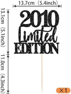 Rsstarxi 1 Pack 16th Birthday Cake Topper Limited EDITION 2010 Cake Decorations 16th Birthday Decorations for Boys Girls Cheers to 16 Years Old Anniversary Party Decoratons Black