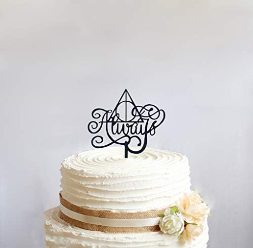 Black Always Cake Topper, Always Cake Sign Inspired for Wedding Anniversary/Bridal/Shower Party Cake Decor, After All This Time Cake Topper