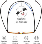 JM 2 Pack Magnetic Reading Glasses for Men Women, Hang Neck Blue Light Blocking Computer Readers Black & Tortoise +1.75