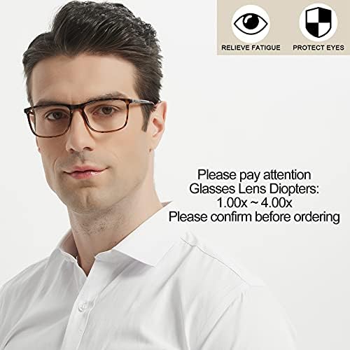 Mens Reading Glasses Stylish Readers Large Lightweight Reader 1.0 1.25 1.5 1.75 2.0 2.25 2.5 2.75 3.0 3.5 4.0