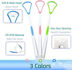 4PCS Tongue Scraper, Stainless Steel Tongue Cleaners, 100% BPA Free Fresher Tongue Tools, Healthy Oral Hygiene Brushes, Medical Grade Reusable Stainless Steel, Eliminate Bad Breath