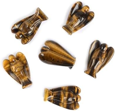 Tiger Eye Original Pocket Guardian Angel Healing Stone Crafts Figurine Gemstone Decoration 1.5 Inches