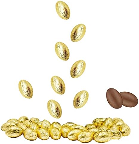 Fruidles Easter Chocolate Golden Eggs, Gold Foil Wrapped Milk Chocolate Easter Eggs, Kosher Certified Dairy, Approximately 90 Eggs Per Pound (2 Pounds)