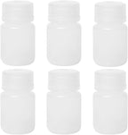1oz Wide Mouth Reagent Bottle, Laboratory Grade Plastic Chemical bottles, Clear Pill bottle, Water Sample Bottles for Laboratories, Classrooms, or Storage at Home (6 Pcs)