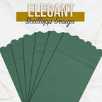 Party Solids Dark Green Scalloped Napkins Disposable 20 Pcs 3-Ply Dark Green Scalloped Dinner Napkins Disposable Decorative for Dinners & Parties, Paper Guest Towels for Bathroom & Party Supplies