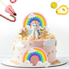 Exquisite Soft Pottery Rainbow Cake Topper - Vibrant Decoration for Magical Rainbow-Themed Birthday Parties & Weddings!(Clouds)