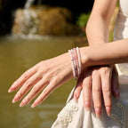 Farfume Bead Bracelets for Women, Handmade Natural Stone 4mm Beads 925 Sterling Silver Stretch Bracelets, Chakra Crystal Gemstone Jewelry Gifts for Mom