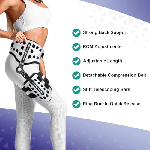 Hip Abduction Brace, Hip Brace for Women and Men, Hip Support Brace Hip Brace for Sciatica Pain Relief Post op Hip Protector Stabilizer for Joint Pain, Universal