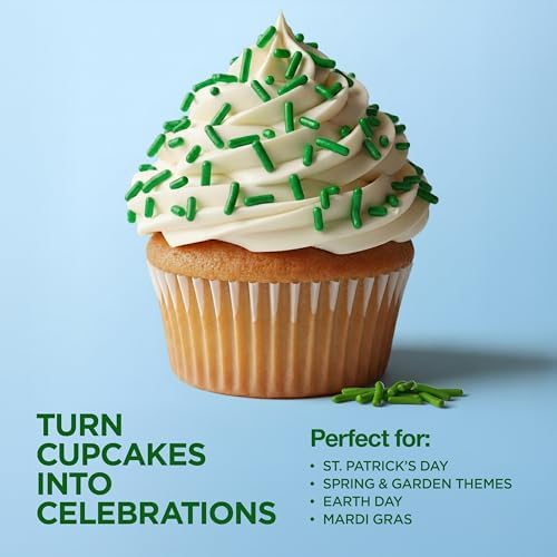 Green Sprinkles – 3 oz Bottle Green Jimmies for Decorating Cookies, Cupcakes & Cakes | Perfect Dessert Topping for Baking, Holidays & Golf-Themed Celebration