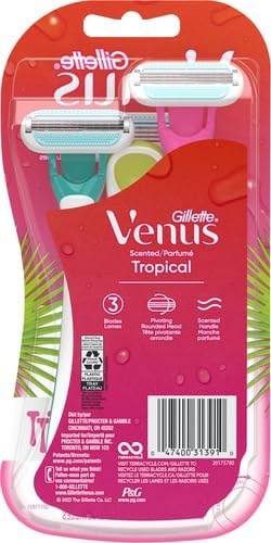 Gillette Venus Tropical Women's Disposable Razor, 3 Count (Pack of 2)