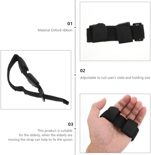 Healifty Adjustable Food Aid Glove for Disabled Elderly with Fixing Strap Comfortable Eating Aid for Arthritis Hand Tremors Compact 3.93 Inch