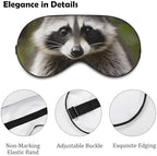 Sleep Mask for Men Women Cute Raccoon Eye Mask for Sleeping Comfortable Blindfold Eye Cover with Adjustable Strap for Travel Yoga Nap Shift Work
