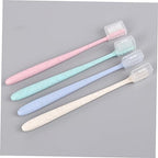 FRCOLOR 8pcs Wheat Straw Toothbrush Travel Set Caps Soft Bristle Portable Toothbrushes for Camping School and Work Use