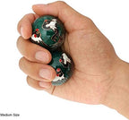 Top Chi Chiming Crane Baoding Balls with Bamboo Stand. (Medium 1.6 Inch)