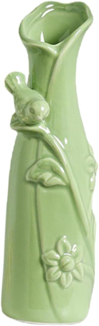 ABOOFAN Ceramic Floral Pot Creative Green Decorative Vase for Home Decor Premium Ceramic Plant Holder for Flowers Modern Miniature Flower Arrangement for Any Room