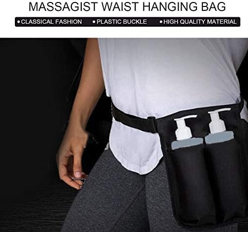 Brrnoo Massage Bottle Holster Kit, Double Oil Spa Dispenser Holder Lotion Holster, Adjustable Lotion Waist Hanging Bag Massage Accessories Supplies