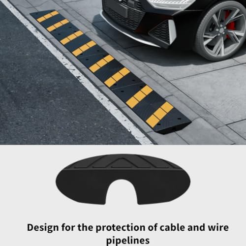 2-Pack 35.4" x15.75”x2.6 Heavy Duty Rubber Curb Ramp Threshold Bridge Tracks Curb Ramps 22,000 lbs Capacity Driveway Ramp for Cars Trucks SUVs, Wheelchairs, Warehouse- Black Car Ramps for Driveway
