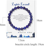 8mm Healing Crystal Bracelet for Women Handmade Natural Stone Bracelets Semi-Precious Gemstone Bracelets Stretch Crystal Beaded Bracelets Healing Gifts for Women