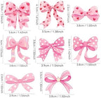 55Pcs Edible Bow Cupcake Toppers Bowknot Ribbons Bow Girls Birthday Cake Decorations Edible Bow Cake Toppers Bowknot Cupcake Picks for Wedding Birthday Baby Shower Party Supplies