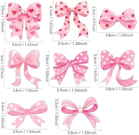 55Pcs Edible Bow Cupcake Toppers Bowknot Ribbons Bow Girls Birthday Cake Decorations Edible Bow Cake Toppers Bowknot Cupcake Picks for Wedding Birthday Baby Shower Party Supplies