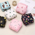 Portable Sanitary Napkin Pouch - Waterproof Travel Organizer Bag with Multi-Compartment Design for Feminine Hygiene and Period Products