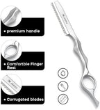 Hair Cutting Razor, Hair Razors For Cutting Hair Professional Styling Razor with Replacement Stainless Steel Blades for Salon/Home -11PCS Silver
