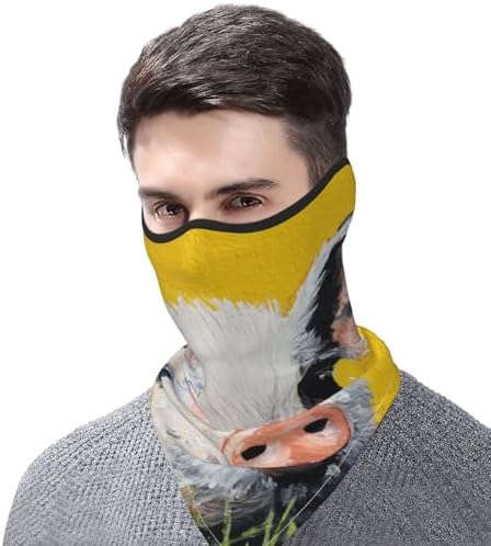 Cute Pig Green Grass On Yellow Reusable Face Cover Bandana Neck Gaiter Breathable Outdoor Balaclavas