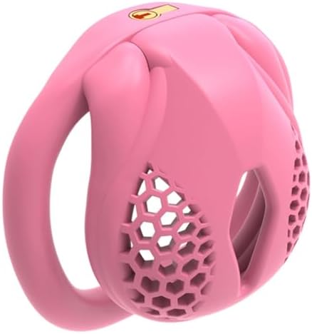 Men's Embedded Honeycomb Protective Cage, Ventilated and Breathable, Black and Pink, 4 Sizes-USZA033 (Pink, Nub)