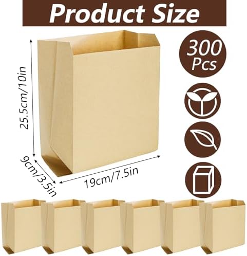 Yesland 300 PCS Feminine Hygiene Liner Bags, 7.5 ×10in Waxed Sanitary Napkin Disposal Bag, Waste Receptacle Paper Liners, Commercial Kraft Paper Bags for Sanitary Napkins, Cotton Slivers, Desserts