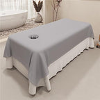 Massage Table Sheets,Massage Table Cover,Massage Linens, Massage Fitted Sheet, Massage Face Rest Cover with Hole, Sutiable for Beauty,Spa 55 * 95 in (Grey with Hole)