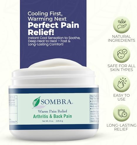 Sombra Warm Therapy Gel – Warming Muscle Comfort & Tension Relief – 8oz Jar
