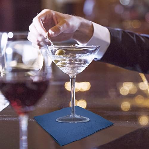 300 Count Navy Blue Beverage Napkins,2-Ply Navy Cocktail Napkins,Disposable Blue Party Napkins for Dinner Wedding Birthday Party Graduation